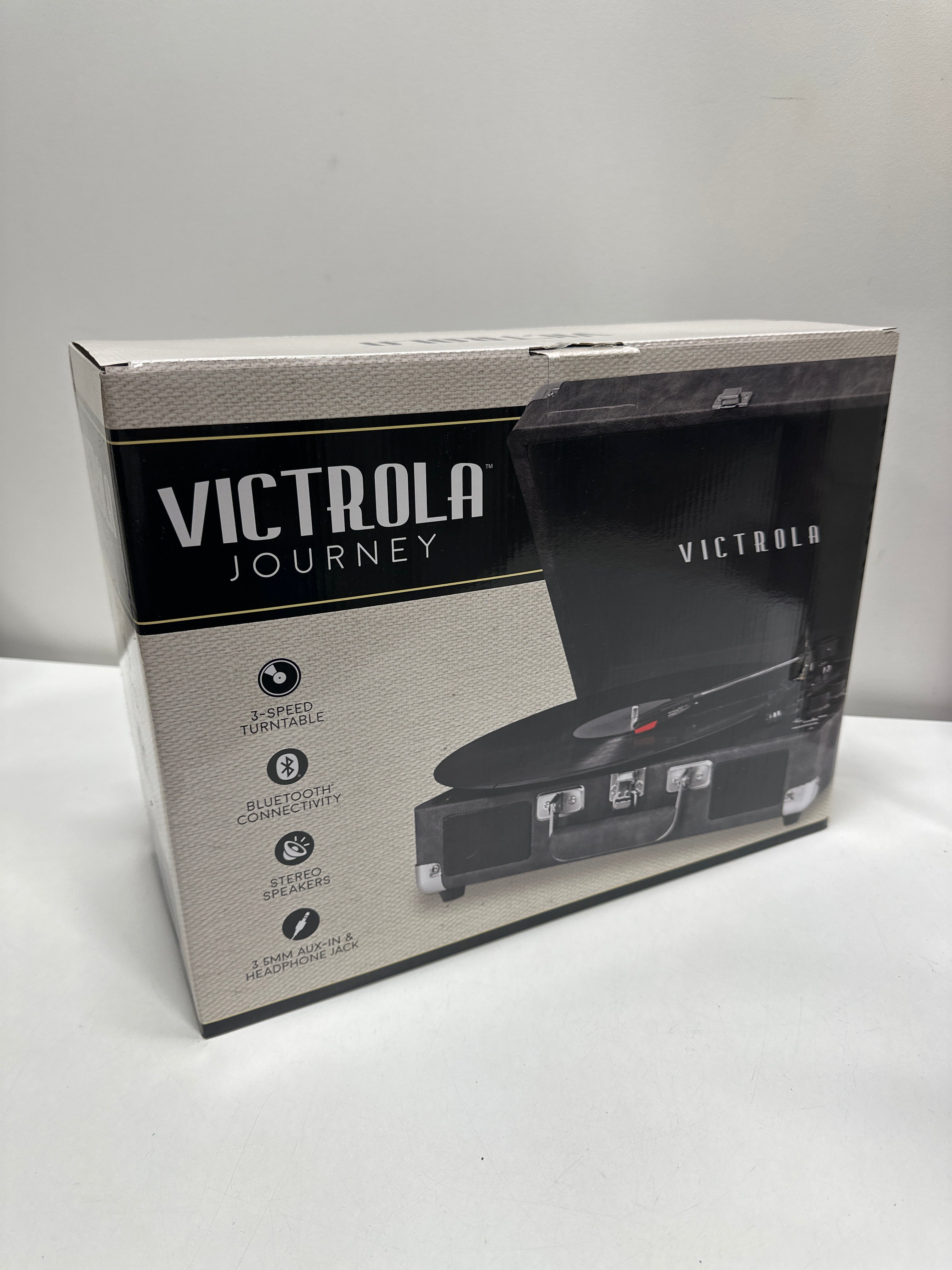 Victrola - Journey Bluetooth Suitcase Record Player with 3-speed Turntable - (Grey) - *Headphones & Tech Accessories