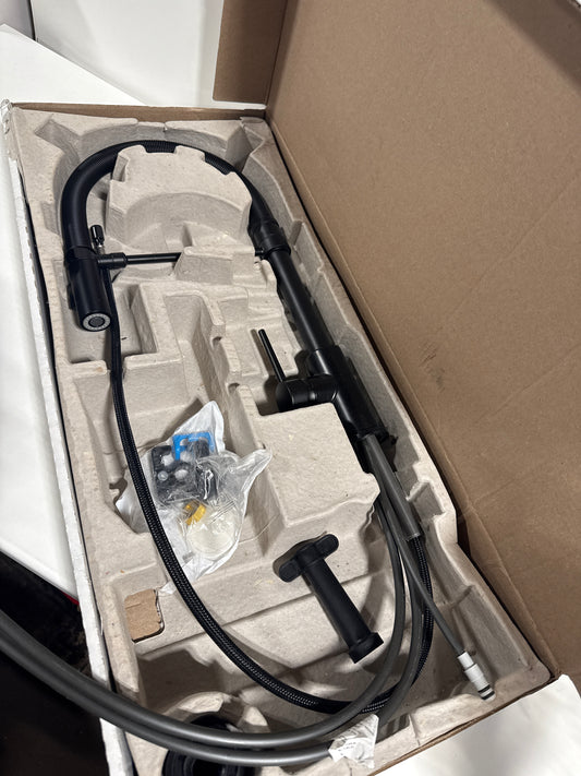 Delta 9659-DST Trinsic 1.8 GPM Single Hole Pre-Rinse Pull Down Kitchen Faucet Matte Black