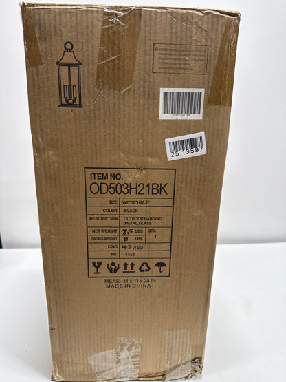 Elegant Lighting Shepard 8 X 20.5 Inch Outdoor Pendant in Black