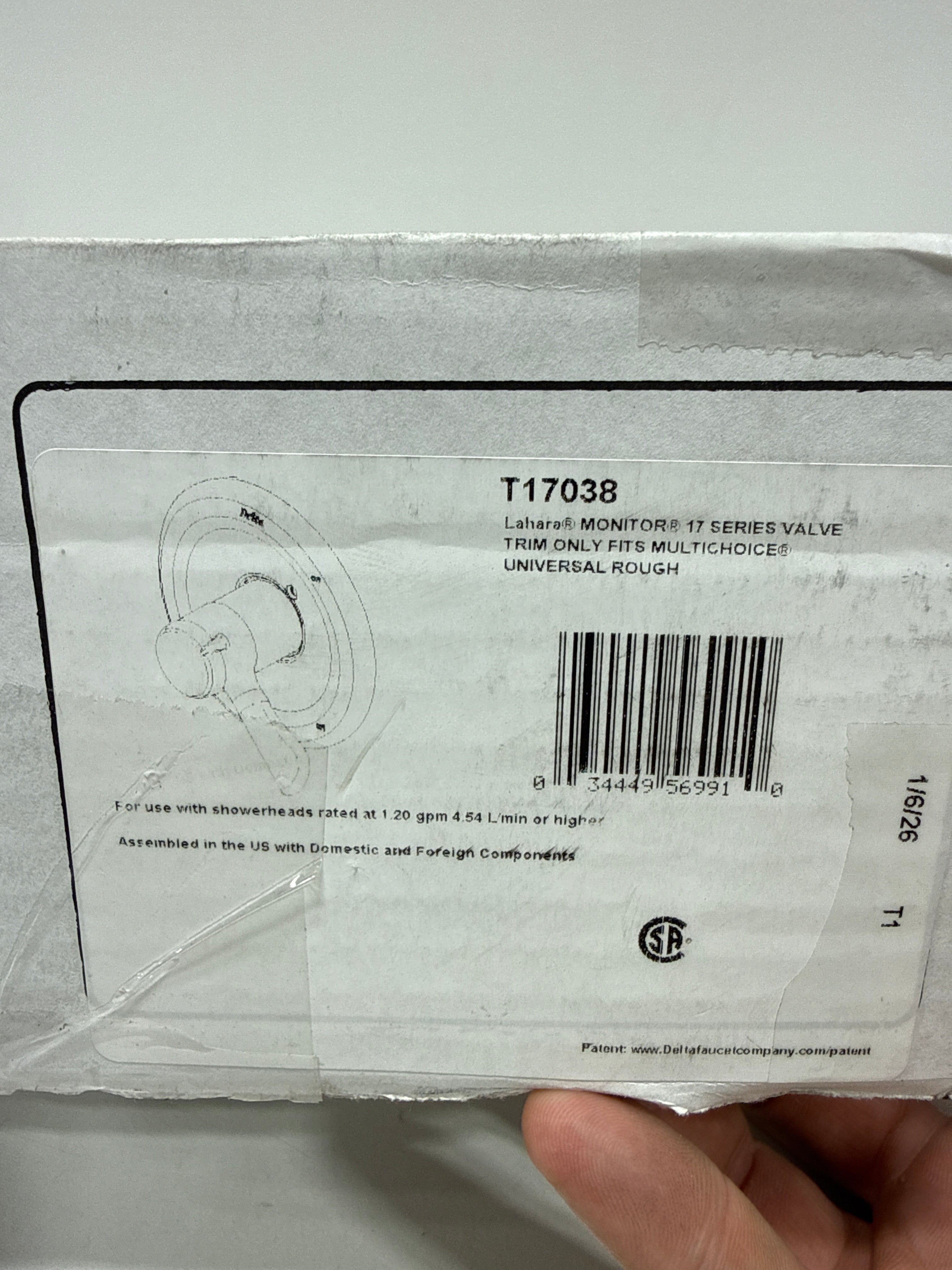 Delta Lahara MonitorÂ® 17 Series Valve Only Trim in Chrome T17038