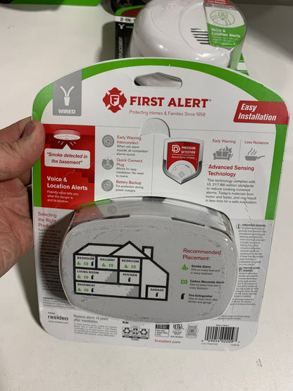 4 x First Alert Precision Detection Interconnect Hardwired Smoke and CO Alarm Hardwire