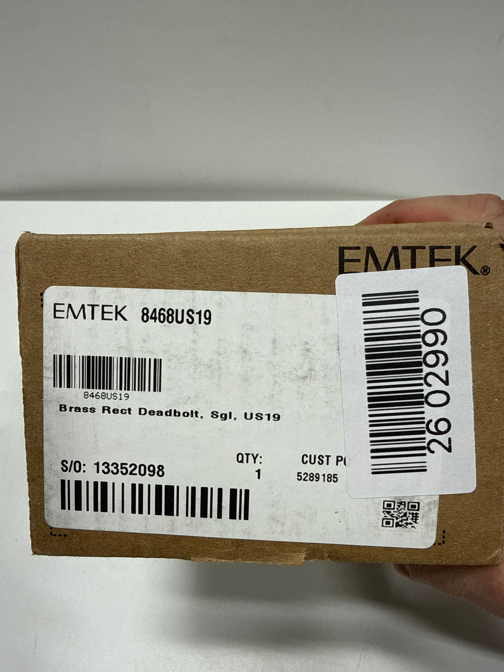Emtek Flat Black Deadbolt 8468US19