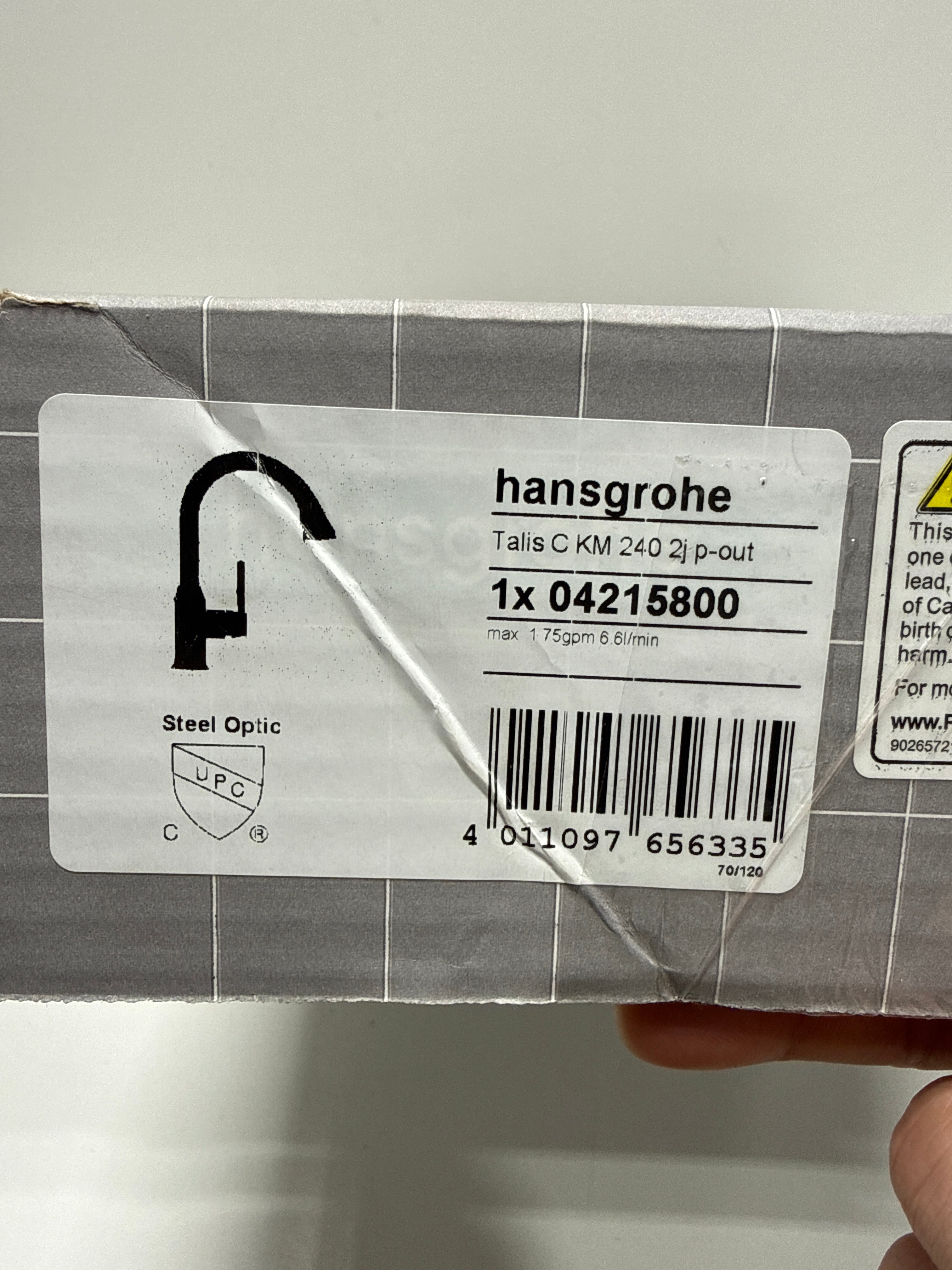 hansgrohe Talis C Stainless Steel High Arc Kitchen Faucet, Kitchen Faucets with Pull Down Sprayer, Faucet for Kitchen Sink, Magnetic Docking Spray Head, Stainless Steel Optic 04215800