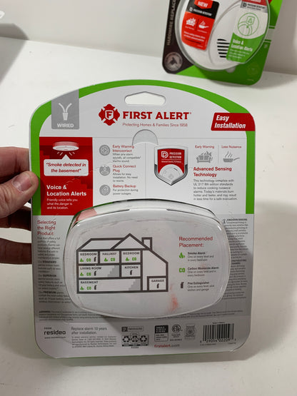 2 x First Alert Precision Detection Interconnect Hardwired Smoke and CO Alarm Hardwire