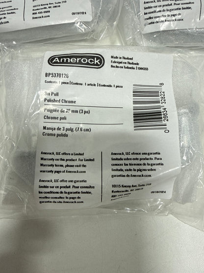 3 x Kane 3 in. (76mm) Classic Polished Chrome Arch Cabinet Pull