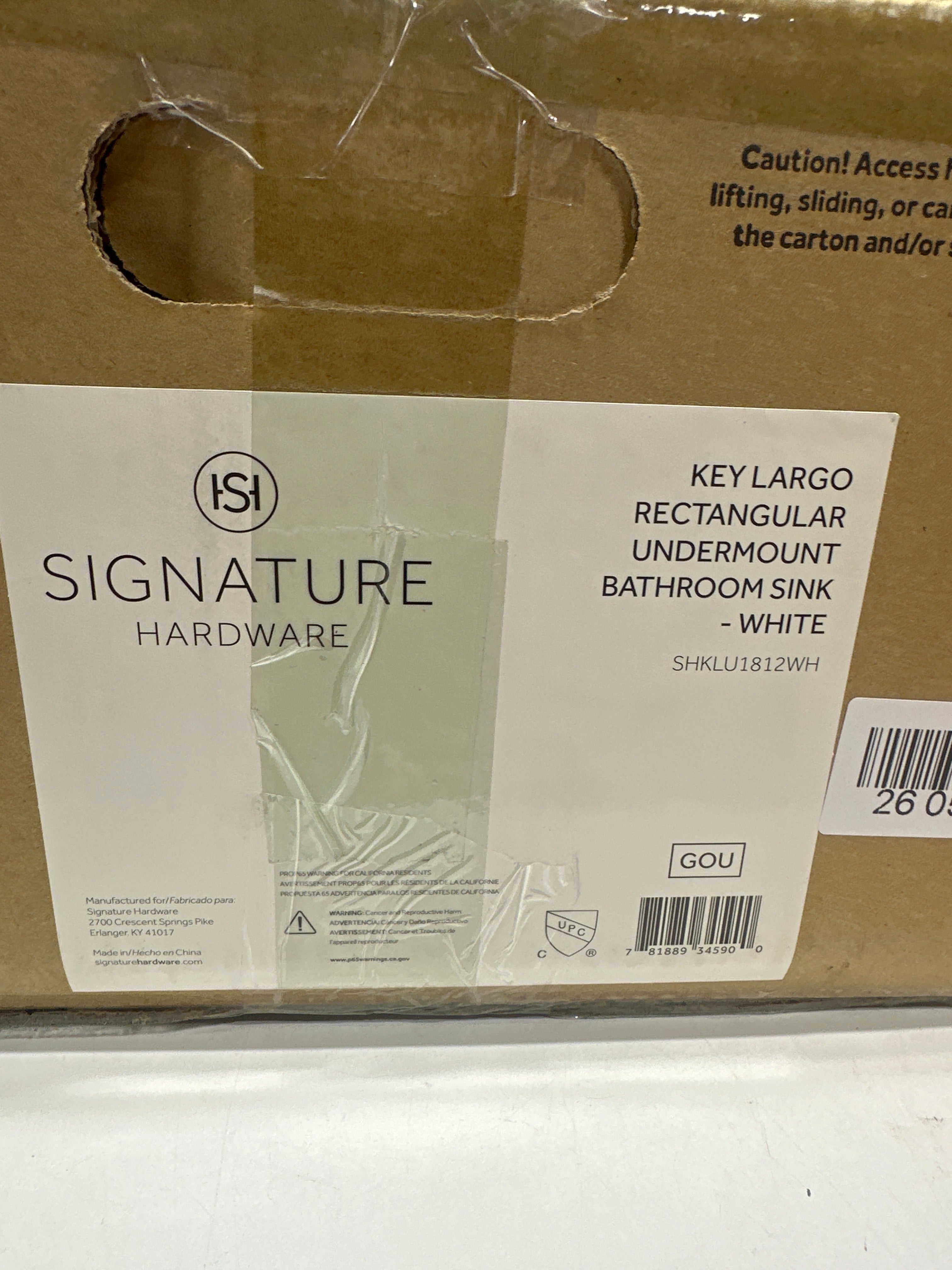 Signature Hardware 947981 Key Largo 20" Rectangular Porcelain Undermount Bathroom Sink White