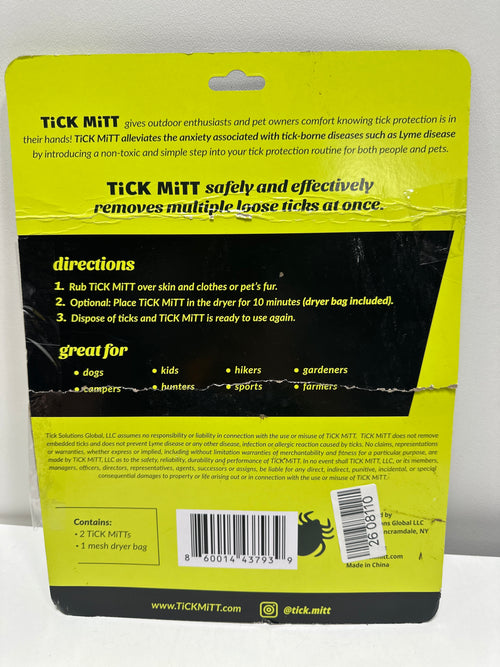 TiCK MiTT Reusable Chemical-Free Tick Removal Mitt