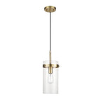 Globe Electric 61209 1-Light Pendant Light, Brass, Clear Glass Shade, Vintage Edison