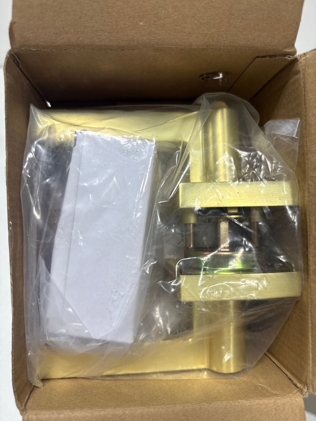 Miseno MLK1022X Lorton Flat Bar Single Cylinder Keyed Entry Door Lever Set Satin Brass