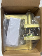 Miseno MLK1022X Lorton Flat Bar Single Cylinder Keyed Entry Door Lever Set Satin Brass