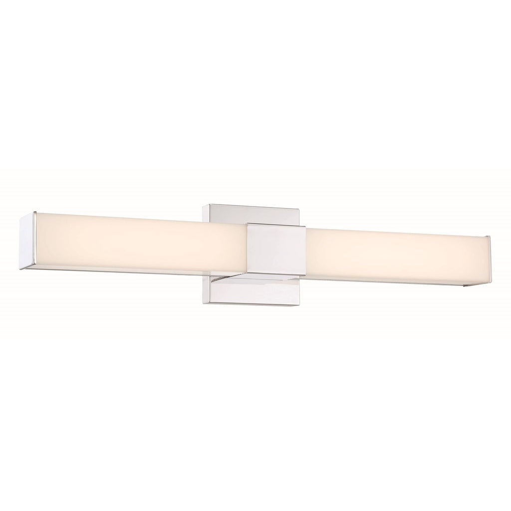 Minka Lavery 5074-L Vantage 24" Wide Adjustable CCT LED Bath Bar with White Rectangular Shade Chrome Indoor Lighting Bathroom Fixtures Bath Bar