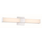 Minka Lavery 5074-L Vantage 24" Wide Adjustable CCT LED Bath Bar with White Rectangular Shade Chrome Indoor Lighting Bathroom Fixtures Bath Bar