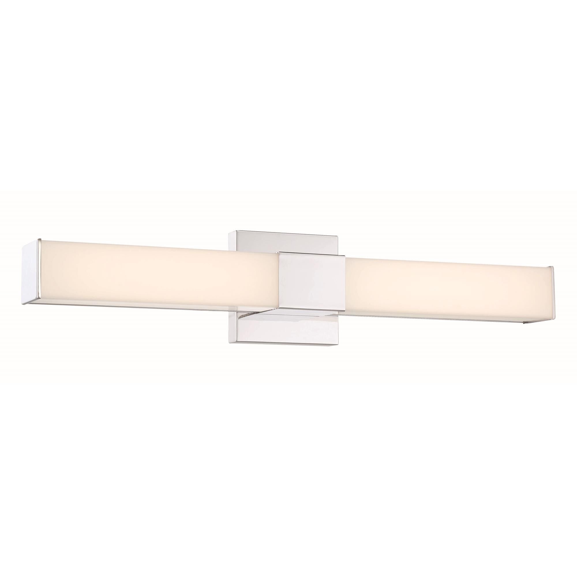 Minka Lavery 5074-L Vantage 24" Wide Adjustable CCT LED Bath Bar with White Rectangular Shade Chrome Indoor Lighting Bathroom Fixtures Bath Bar