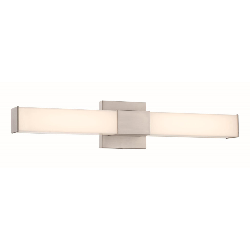 Minka Lavery 5074-L Vantage 24" Wide Adjustable CCT LED Bath Bar with White Rectangular Shade Brushed Nickel