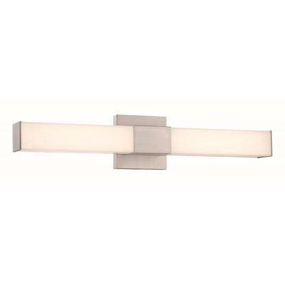 Minka Lavery 5074-L Vantage 24" Wide Adjustable CCT LED Bath Bar with White Rectangular Shade Brushed Nickel