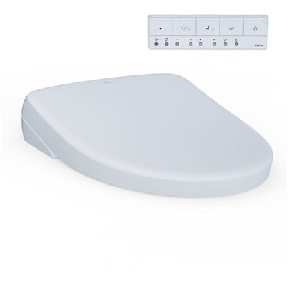 TOTO S7 WASHLET+ Electronic Bidet Toilet Seat with EWATER+ Bowl and Wand Cleaning and Contemporary Lid, Elongated, Cotton White - SW4726AT40#01