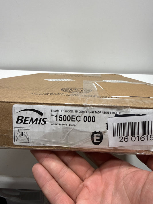 Bemis 1500EC 000 Wood Elongated Toilet Seat with Easy Clean Change Hinge, Whit