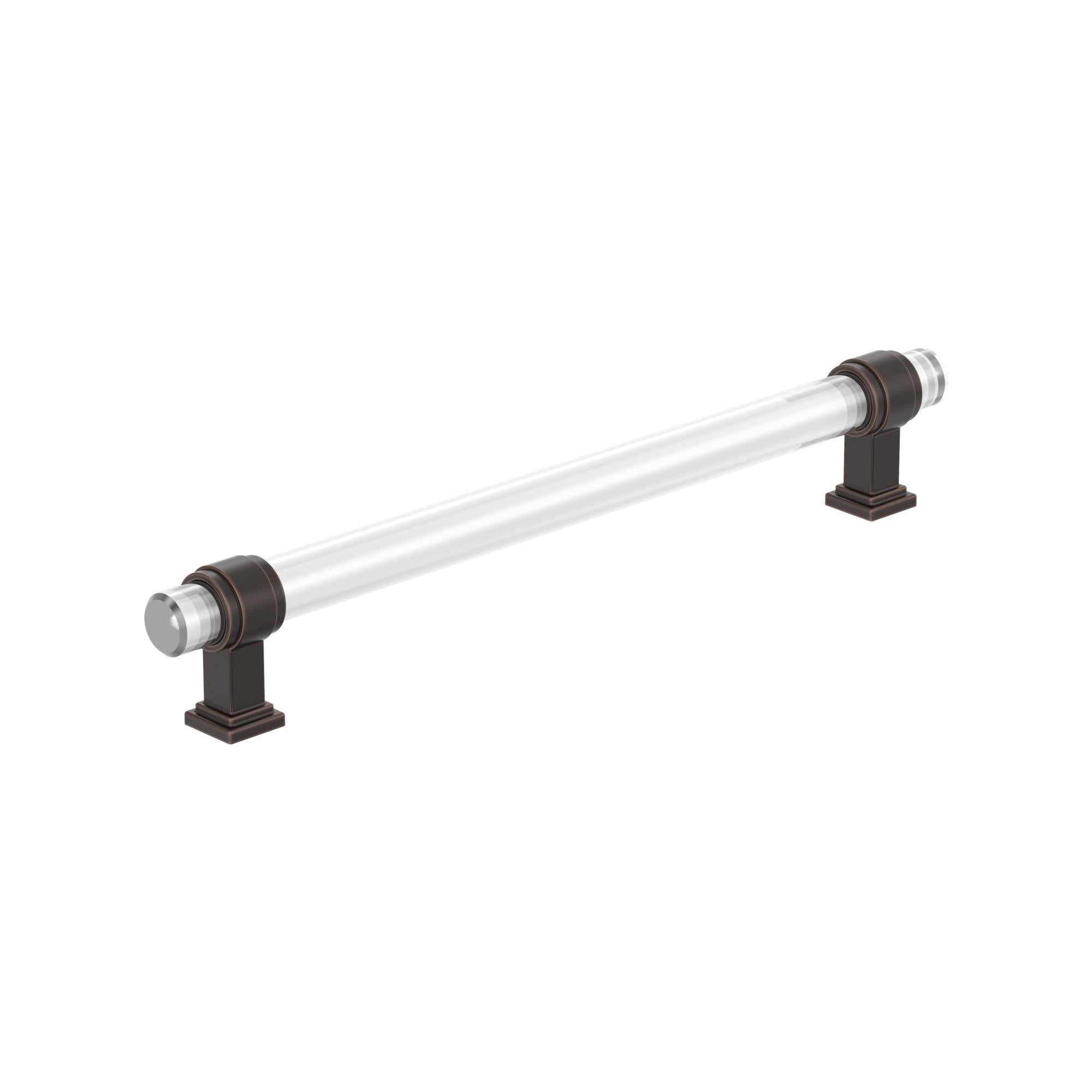 Amerock BP36661 Glacio 8 Inch Center to Center Bar Cabinet Pull Clear / Oil-Rubbed Bronze