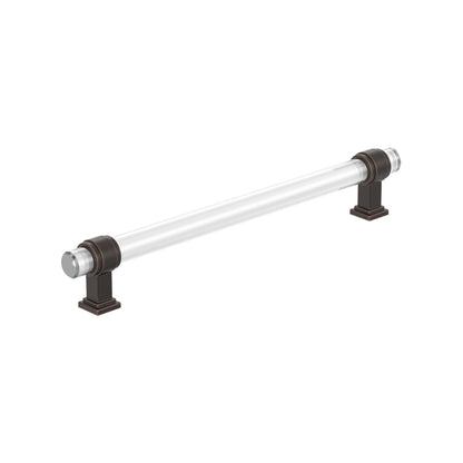 Amerock BP36661 Glacio 8 Inch Center to Center Bar Cabinet Pull Clear / Oil-Rubbed Bronze