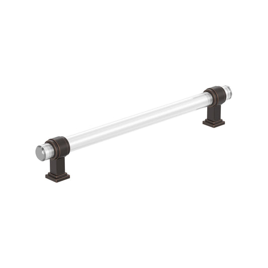 Amerock BP36661 Glacio 8 Inch Center to Center Bar Cabinet Pull Clear / Oil-Rubbed Bronze