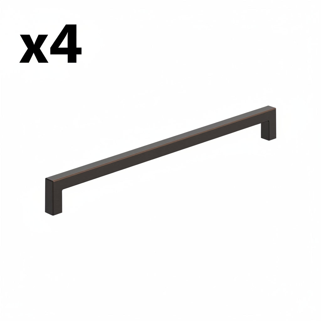 4 x Amerock BP36910 Monument 10-1/16 Inch Center to Center Handle Cabinet Pull Oil Rubbed Bronze