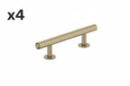 4 x Radius 3 in. (76mm) Modern Golden Champagne Bar Cabinet Pull