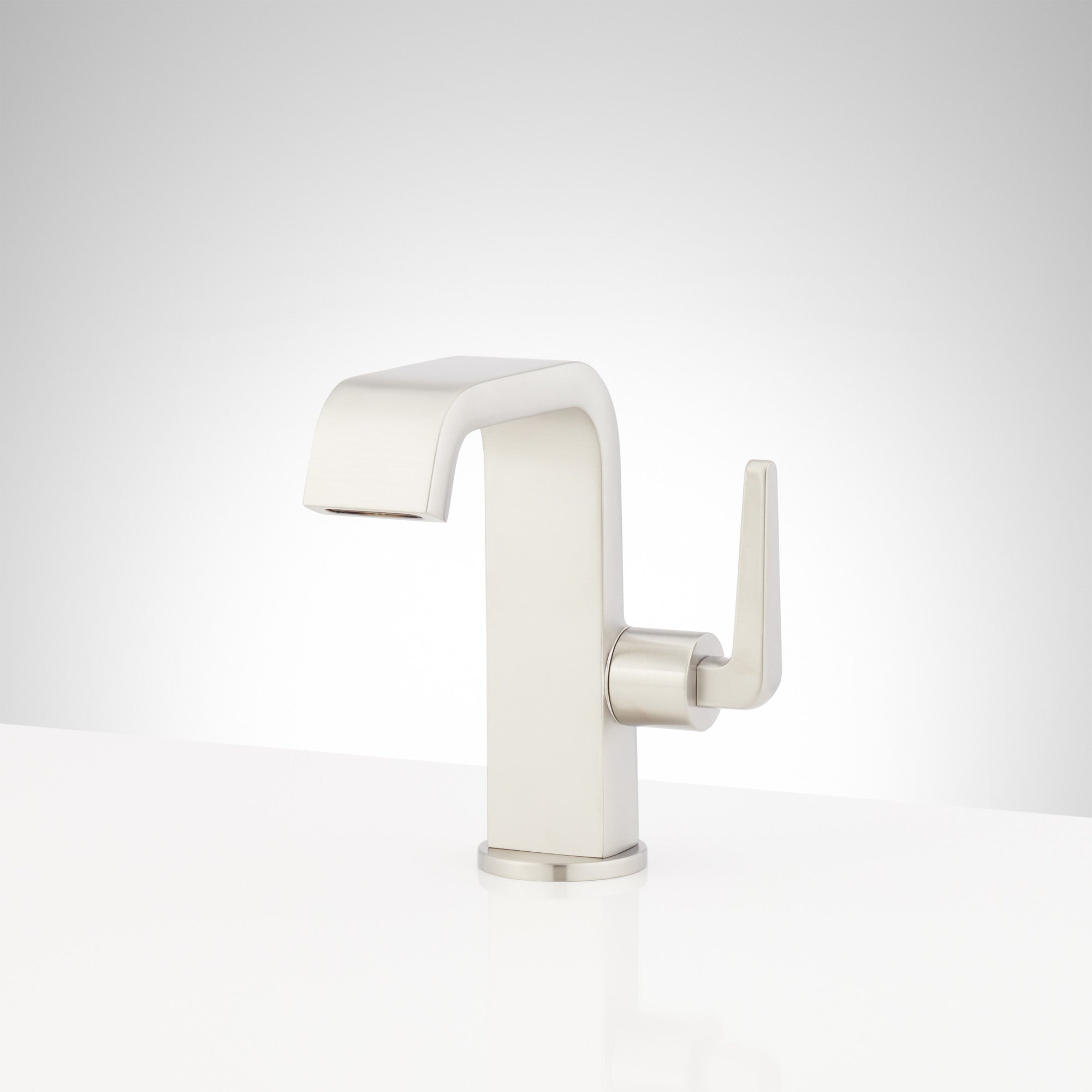 Signature Hardware 953914 Drea 1.2 GPM Single Hole Bathroom Faucet with Pop-up Drain Assembly Brushed Nickel