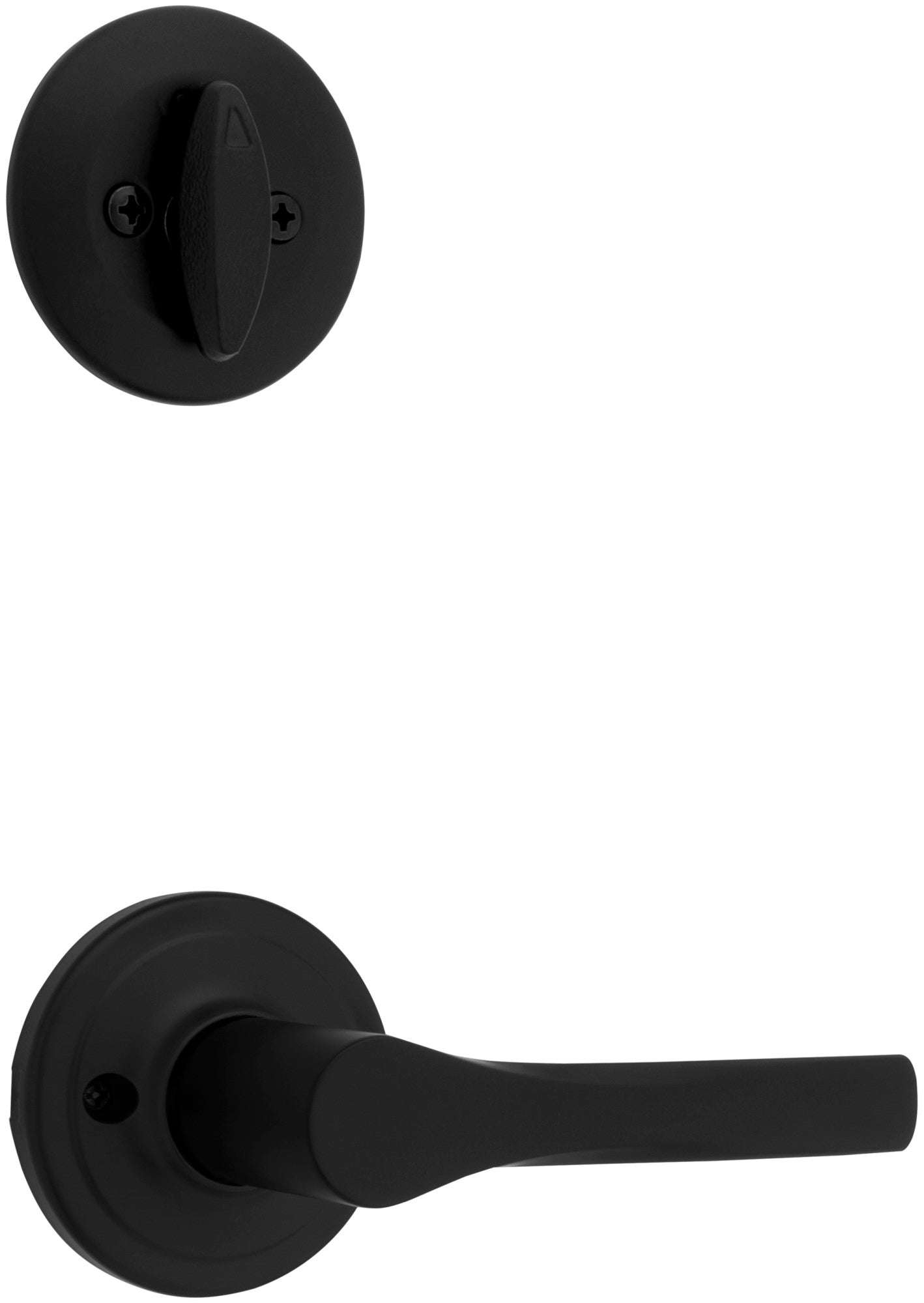 Kwikset 966HYL Henley Lever Single Cylinder Interior Pack with Round Rose for Handlesets - Matte Black