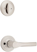 Kwikset 966HYL Henley Lever Single Cylinder Interior Pack with Round Rose for Handlesets Satin Nickel Door Hardware Handlesets Keyed Entry Handleset
