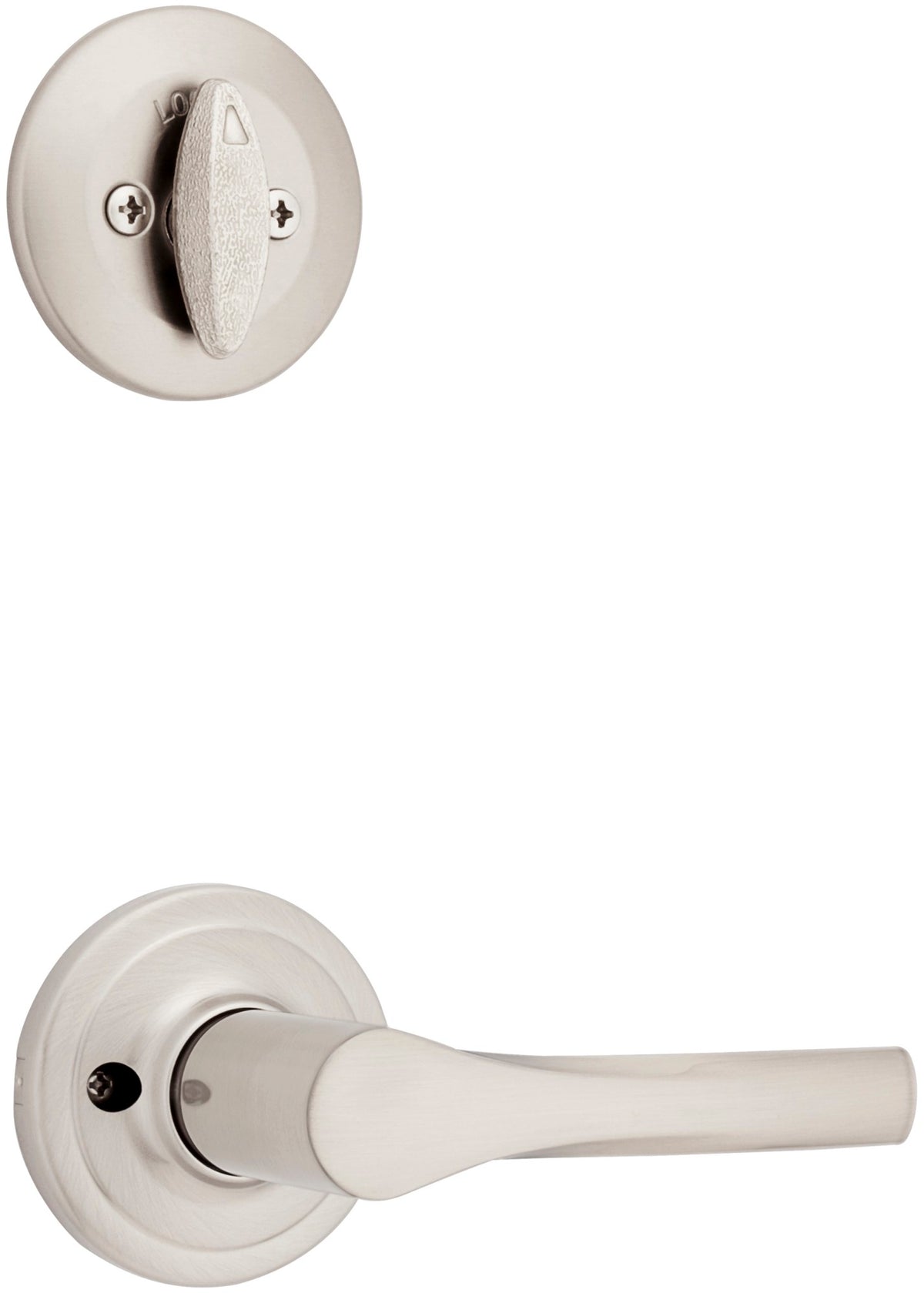 Kwikset 966HYL Henley Lever Single Cylinder Interior Pack with Round Rose for Handlesets Satin Nickel Door Hardware Handlesets Keyed Entry Handleset