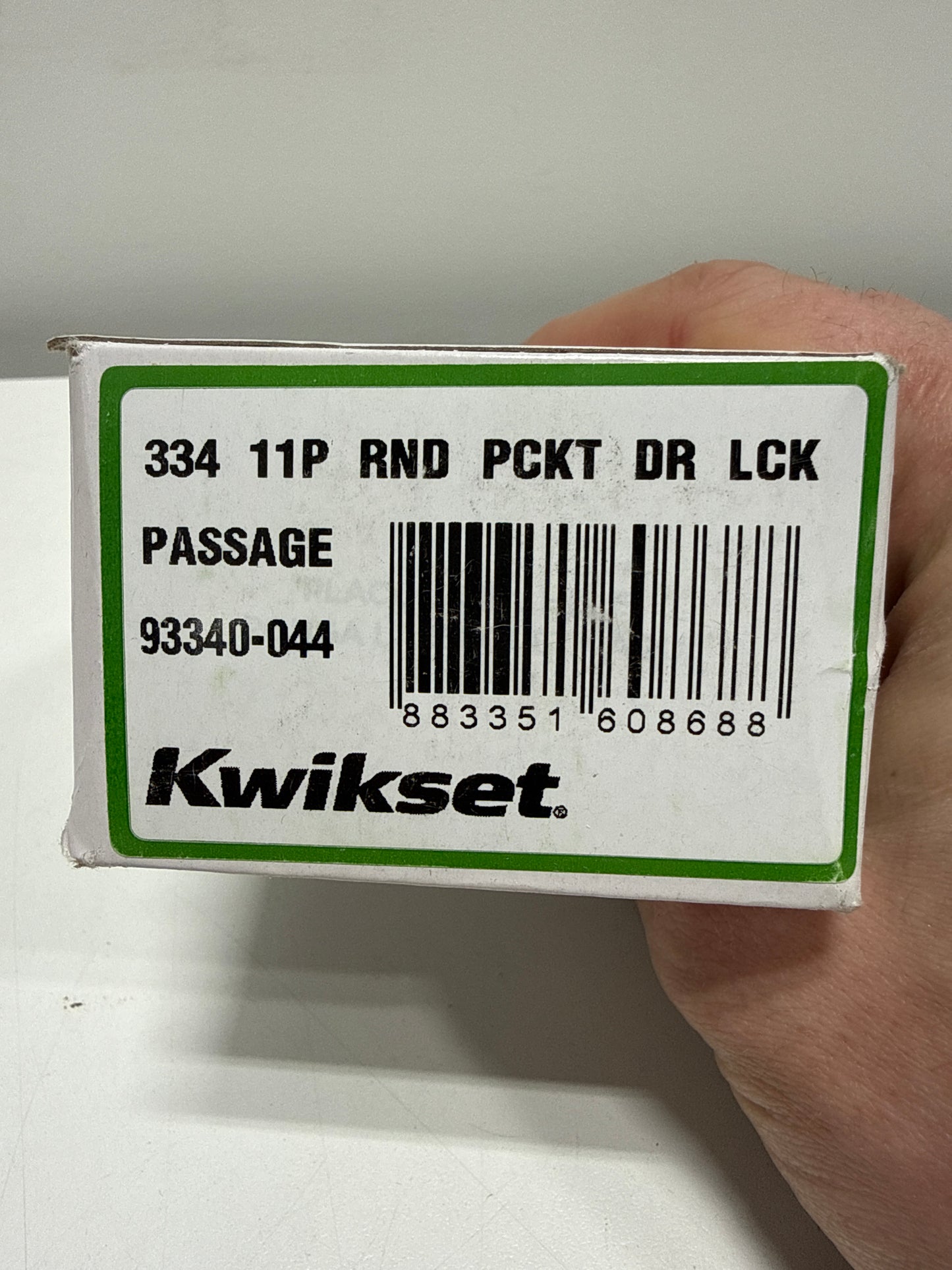 Kwikset 33410/11P Round Universal Pocket Door Lock with 2-3/8" Backset and 2-1/8" Crossbore