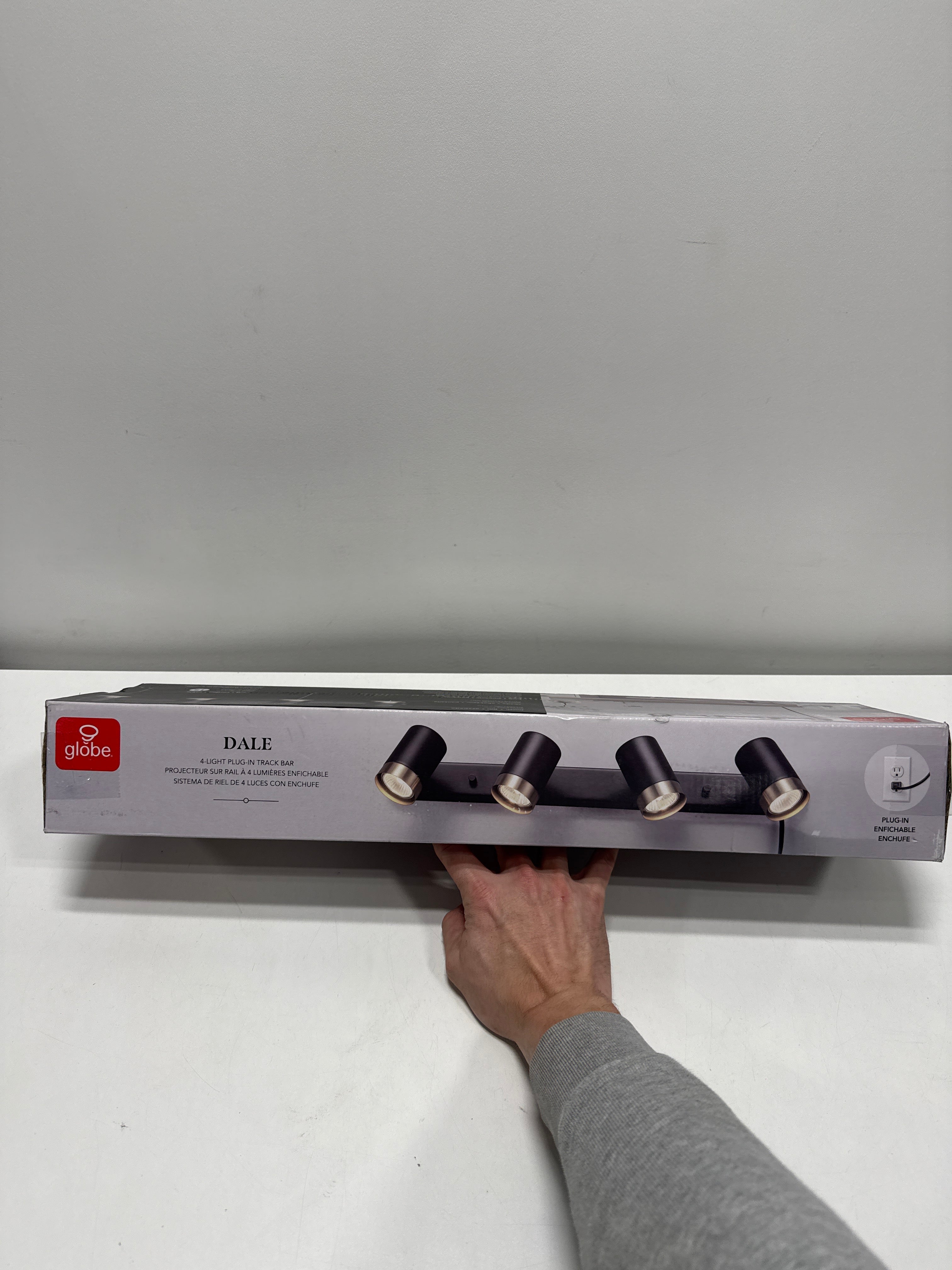 Minimalist 1.8 Ft. Matte Black Plug-in Indoor Track Lighting Kit with Step Heads