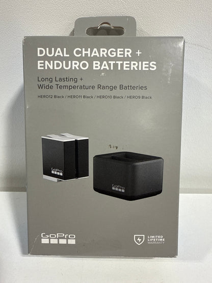 GoPro Enduro Dual Battery Charger & Battery Compatible with HERO12, HERO11, HERO10 and HERO9 - Black