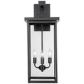 Barkeley 4-Light 11 in. Powder Coated Black Outdoor with Clear Glass