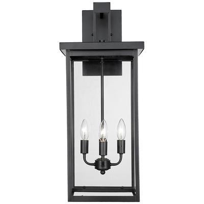 Barkeley 4-Light 11 in. Powder Coated Black Outdoor with Clear Glass