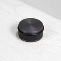 Buster + Punch Cross 2" Wide Round 1" Tall Floor Mounted Luxury Designer Diamond Knurled Solid Brass Puck Door Bumper Stop with Rubber Bumper Ring