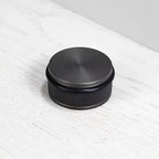 Buster + Punch Cross 2" Wide Round 1" Tall Floor Mounted Luxury Designer Diamond Knurled Solid Brass Puck Door Bumper Stop with Rubber Bumper Ring