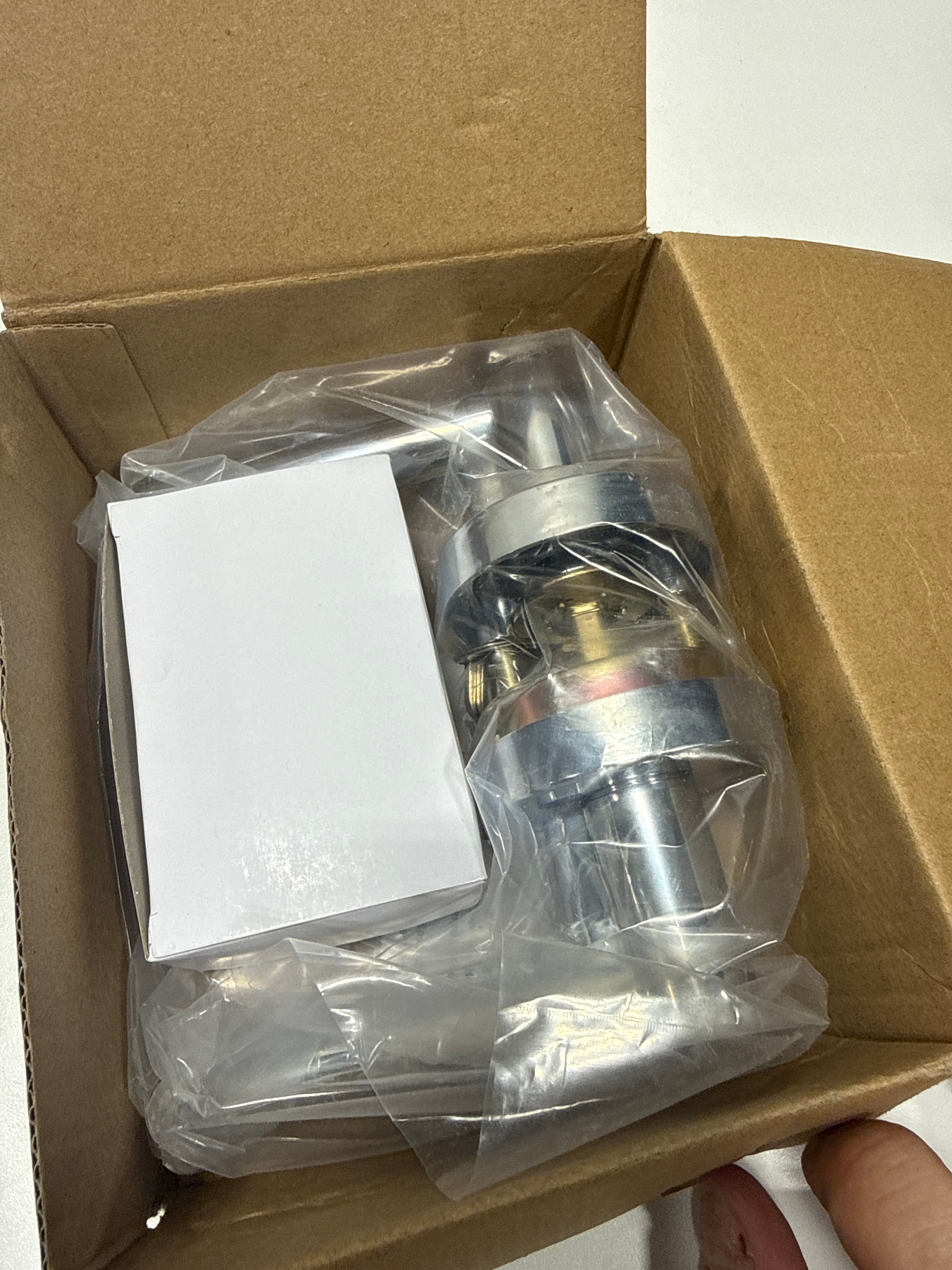 Miseno MLK1012 Elkton Round Rod Single Cylinder Keyed Entry Door Lever Set Polished Chrome Door Hardware Door Levers Keyed Entry
