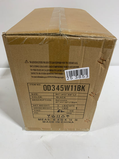 Elegant Lighting Woodstock 7 Inch Outdoor Wall Light Woodstock - OD345W11BK