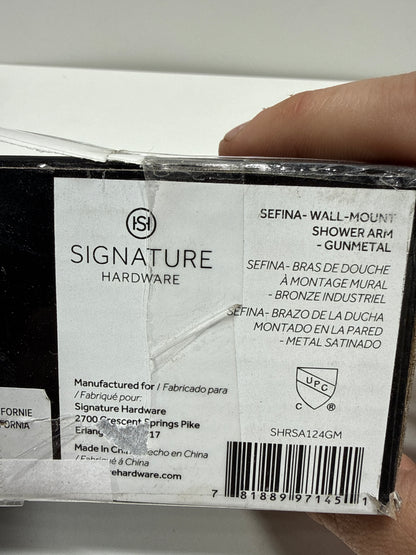 Signature Hardware 953989 12-1/2" Wall Mounted Shower Arm - Gunmetal