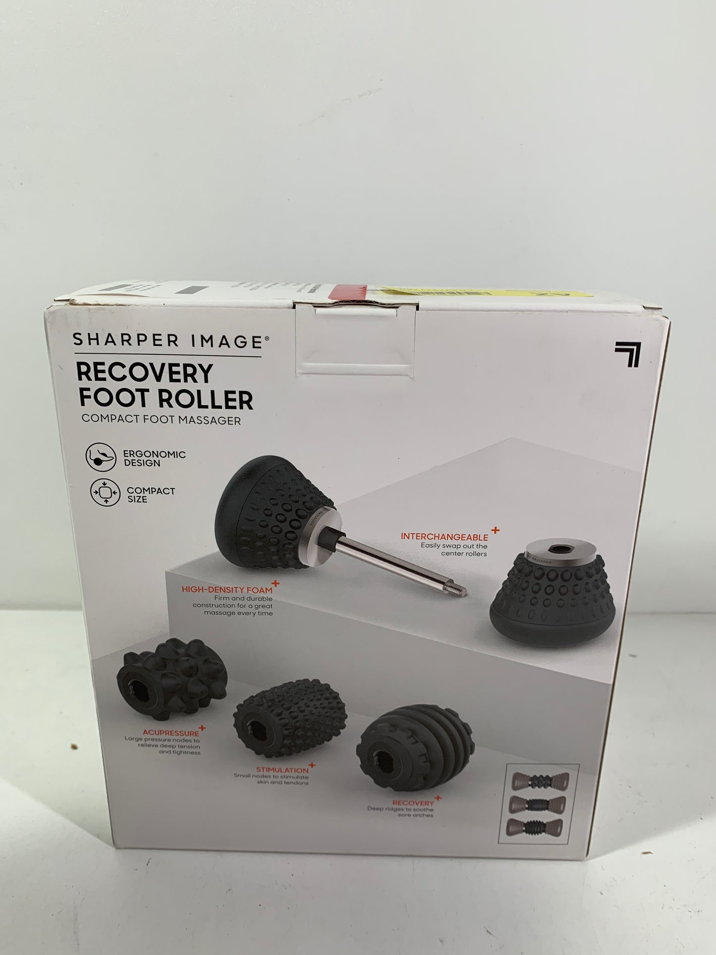 Sharper Image Recovery Foot Roller Compact Massager - Black