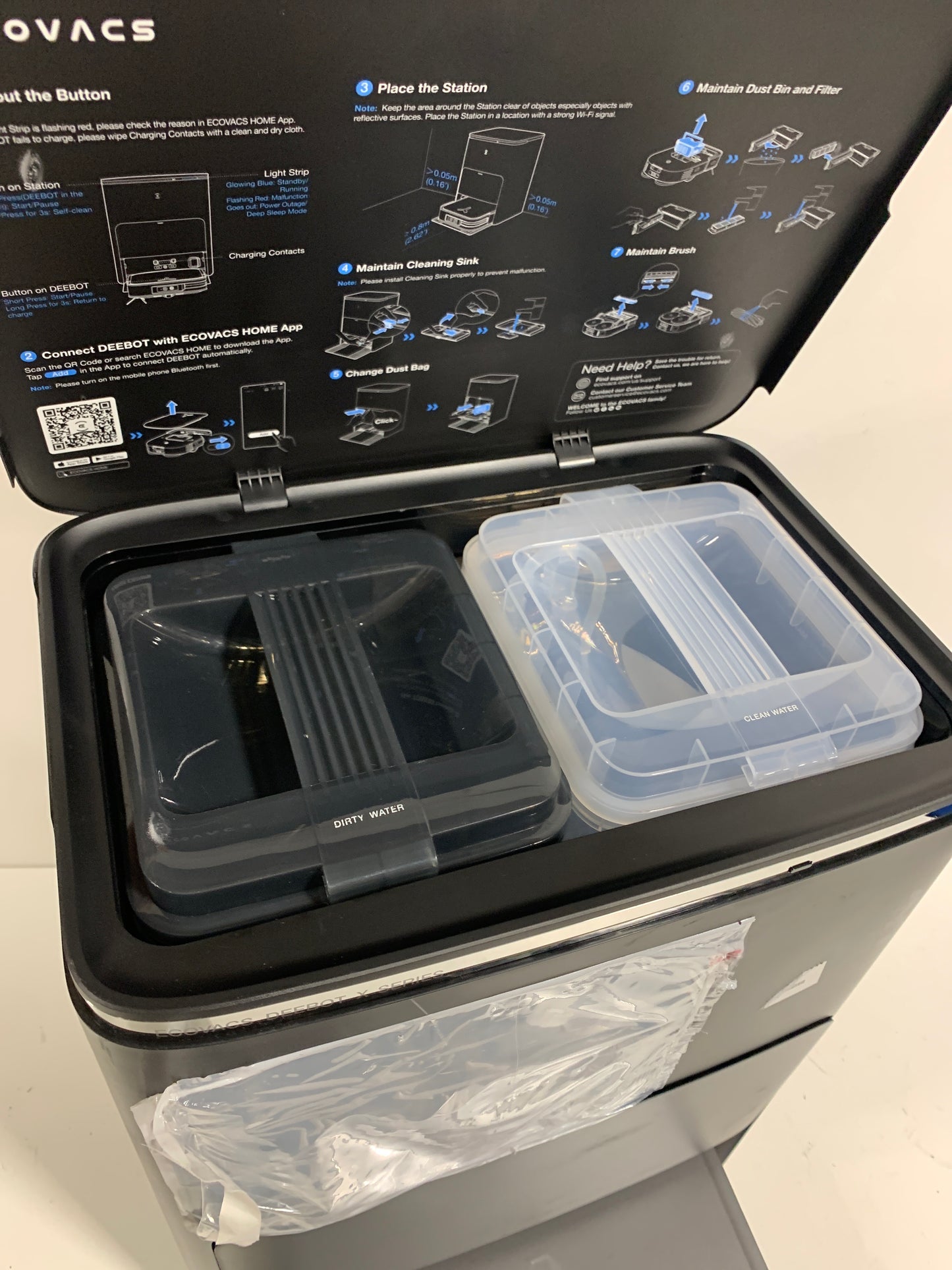 For Parts ECOVACS Robotics -Ecovacs Deebot X2 Omni Robot Vacuum & Mop with Self Cleaning Auto Empty Station