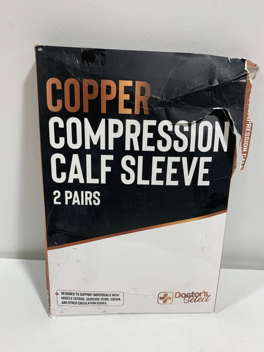 Doctor's Select 2 Pairs Copper Calf Compression Sleeve - Compression Calf Sleeves Men, Compression Sleeves for Men Leg, Shin Splint Compression Sleeve, Black with Copper