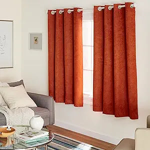 TOWN & COUNTRY EVERYDAY Lustre Solid Heavyweight Textured Sateen Indoor Curtains, Room Darkening Opacity, Grommet Top, Energy Efficient, 2-Pack Set, 52"x96", Mecca Orange