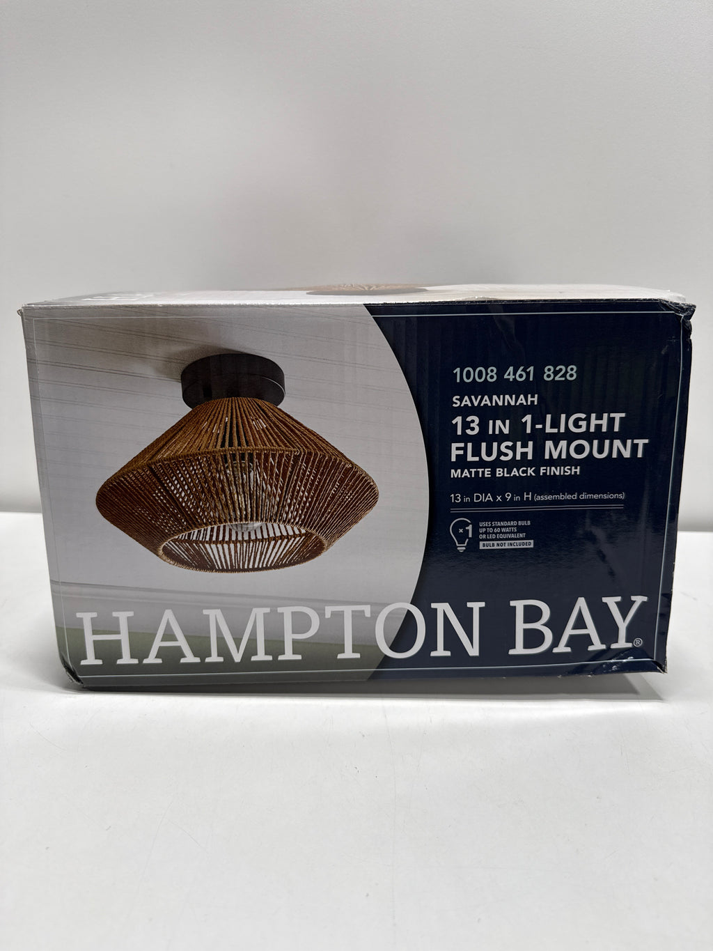 Savannah 1-Light Paper Twine Semi Flush Mount