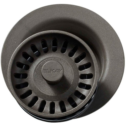 Polymer Disposer Fitting for 3-1/2 in. Sink Drain Opening in Chestnut