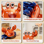 Crawling Crab Baby Toy Infant Tummy Time Walking Dancing Moving Crab Toys for Babies Toddler Birthday Gifts - *Baby &