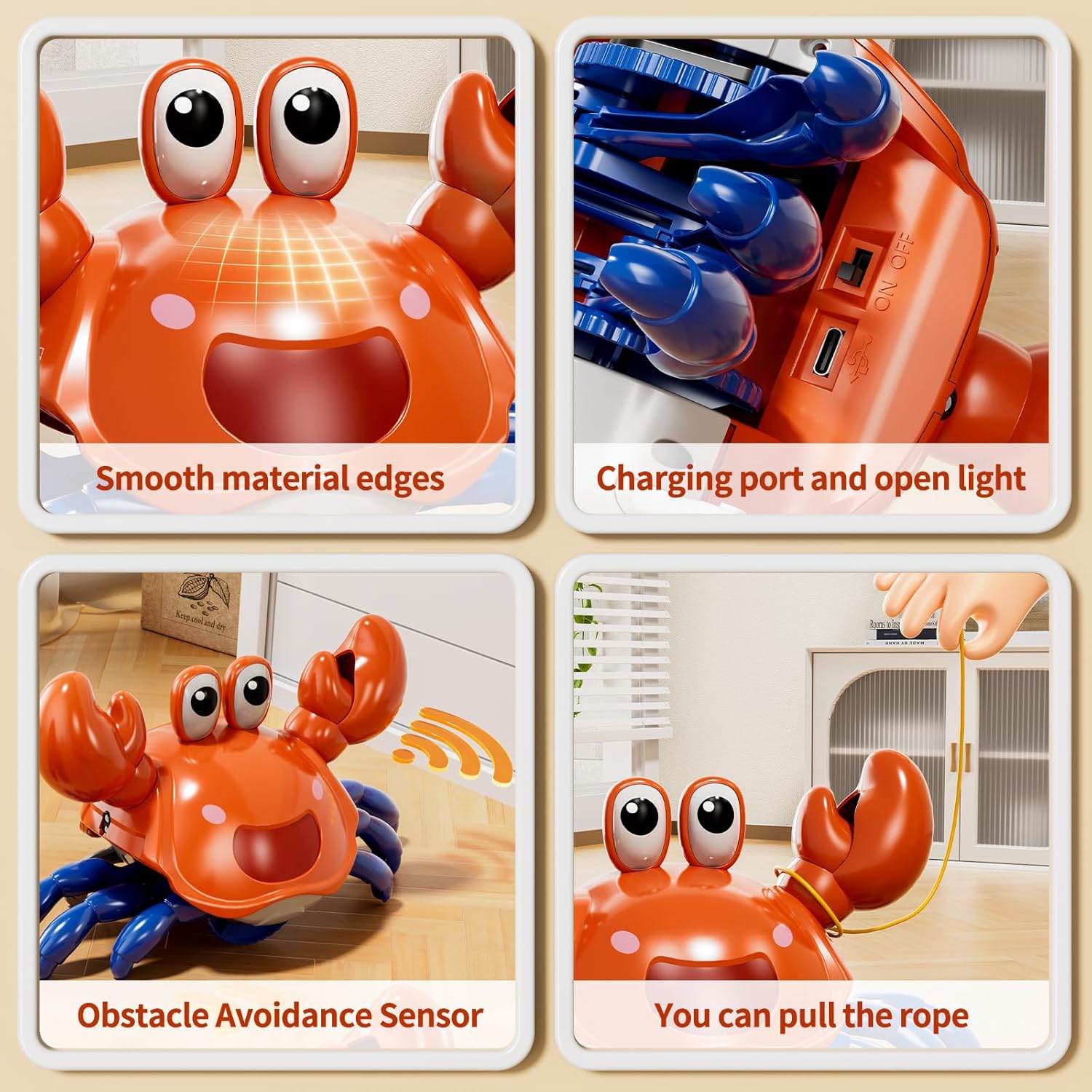 Crawling Crab Baby Toy Infant Tummy Time Walking Dancing Moving Crab Toys for Babies Toddler Birthday Gifts - *Baby &
