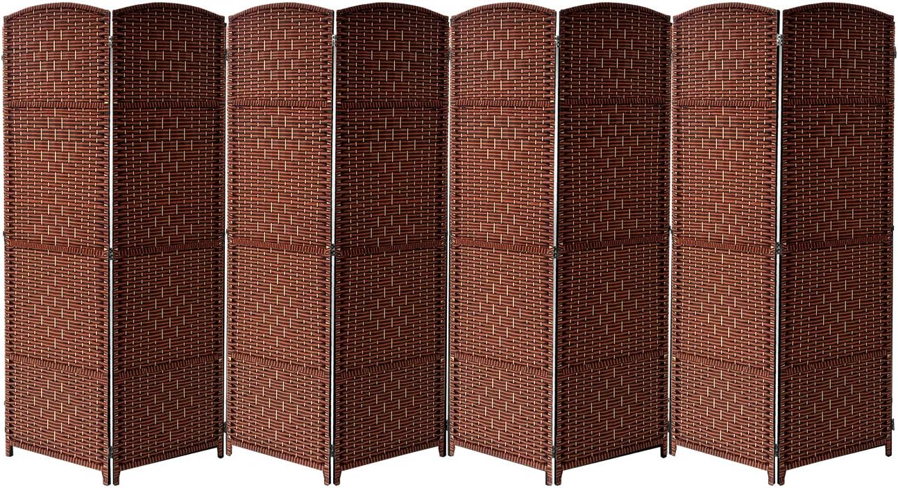 6 Tall Foldable Panel Partition Wall Room Divider Double Hinged Privacy Screen Rust 8 Panel
