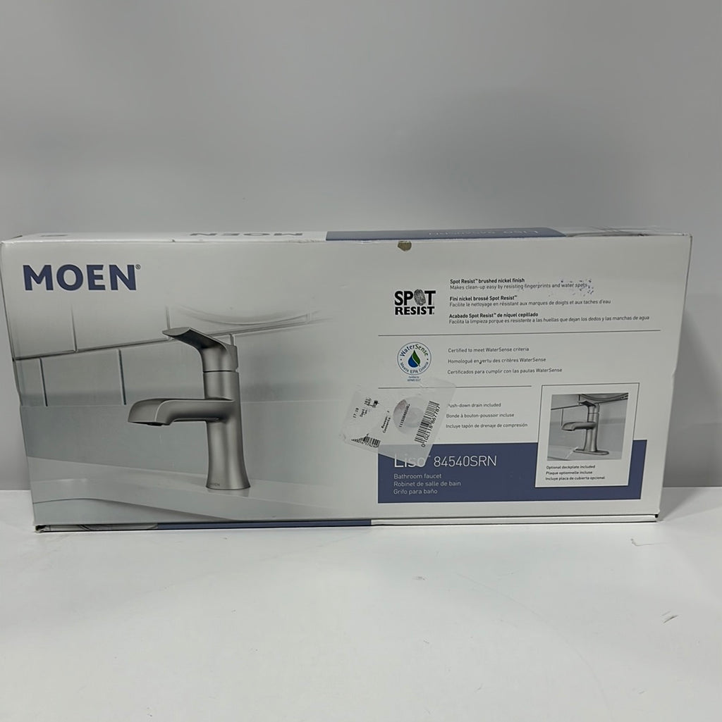 Moen Liso Spot Resist Brushed Nickel One Handle Bathroom Faucet